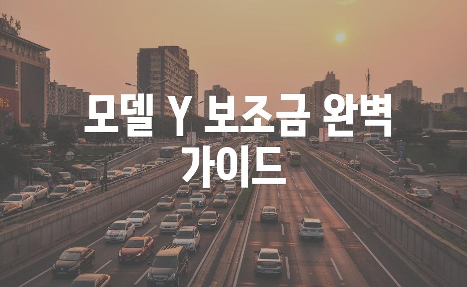  모델 Y 보조금 완벽 가이드