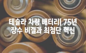 테슬라 차량 배터리| 75년 장수 비결과 최첨단 혁신