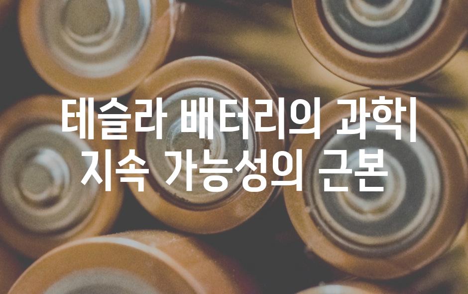  테슬라 배터리의 과학| 지속 가능성의 근본