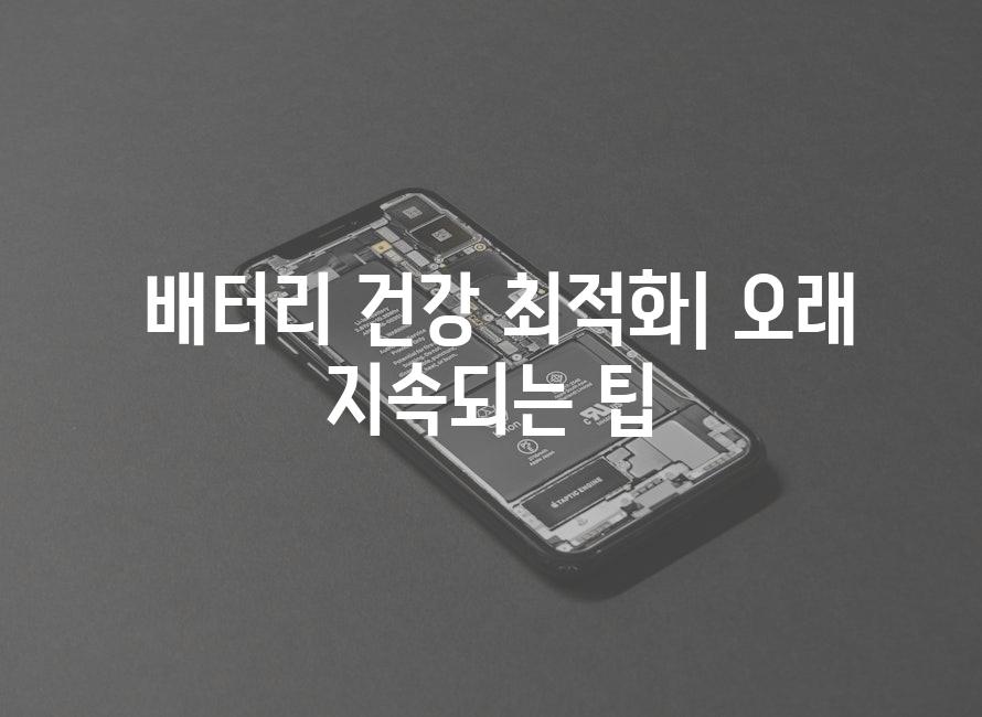  배터리 건강 최적화| 오래 지속되는 팁