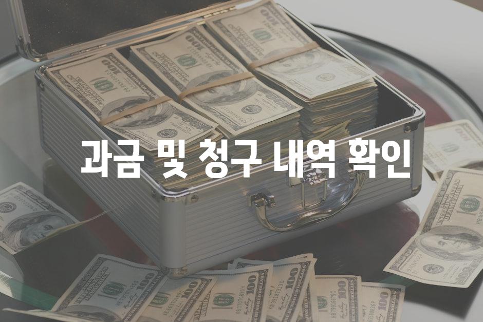  과금 및 청구 내역 확인