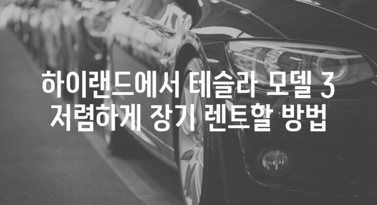 하이랜드에서 테슬라 모델 3 저렴하게 장기 렌트할 방법