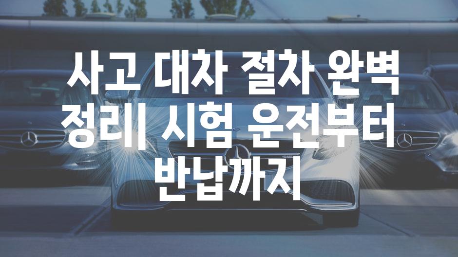  사고 대차 절차 완벽 정리| 시험 운전부터 반납까지