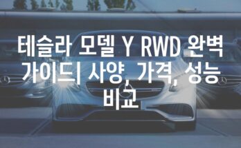 테슬라 모델 Y RWD 완벽 가이드| 사양, 가격, 성능 비교