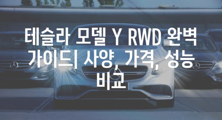 테슬라 모델 Y RWD 완벽 가이드| 사양, 가격, 성능 비교