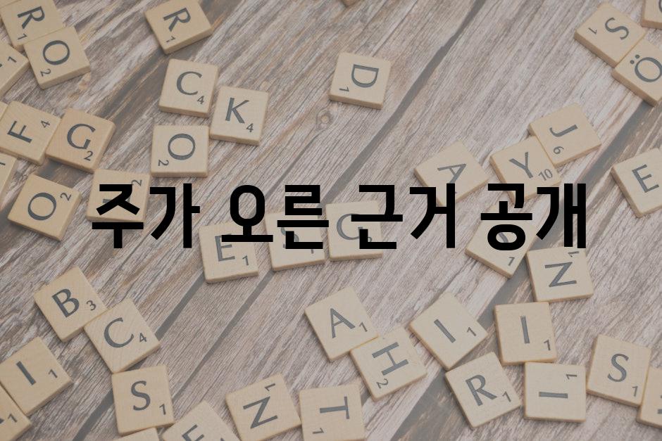  주가 오른 근거 공개