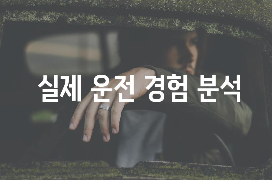  실제 운전 경험 분석