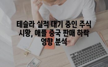 테슬라 실적 대기 중인 주식 시황, 애플 중국 판매 하락 영향 분석