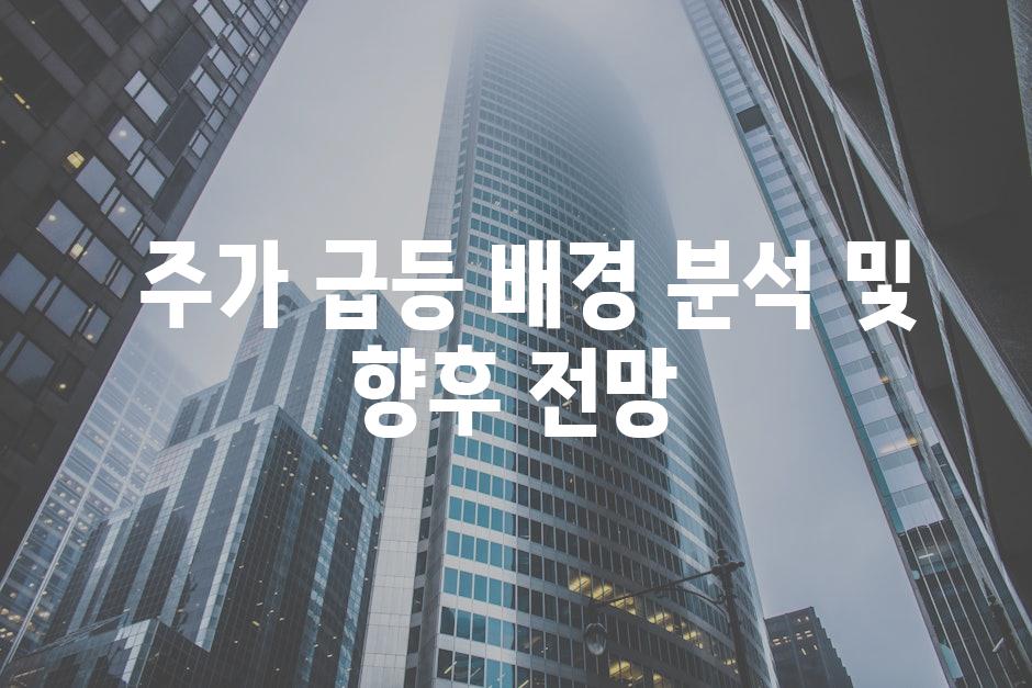  주가 급등 배경 분석 및 향후 전망