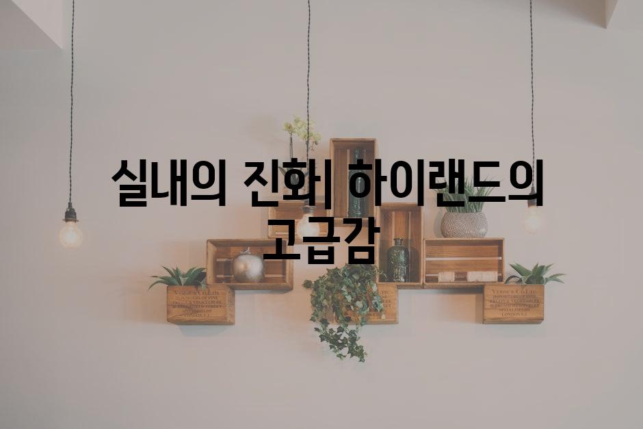  실내의 진화| 하이랜드의 고급감