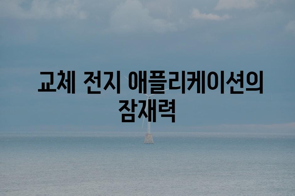  교체 전지 애플리케이션의 잠재력