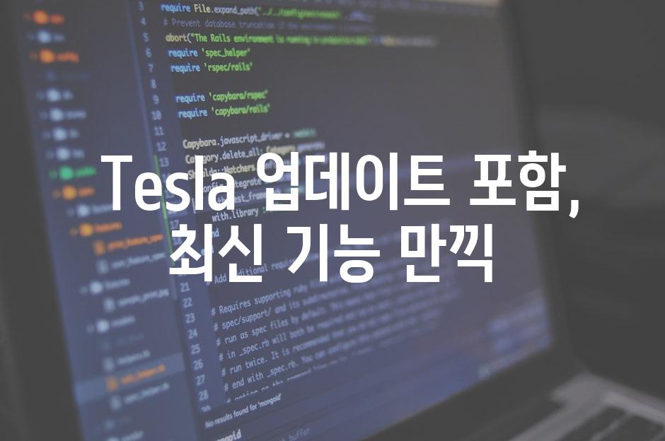  Tesla 업데이트 포함, 최신 기능 만끽