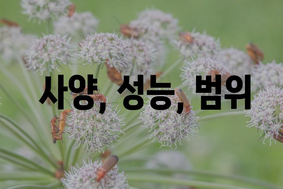  사양, 성능, 범위