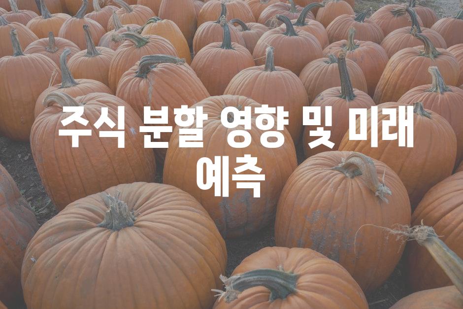  주식 분할 영향 및 미래 예측