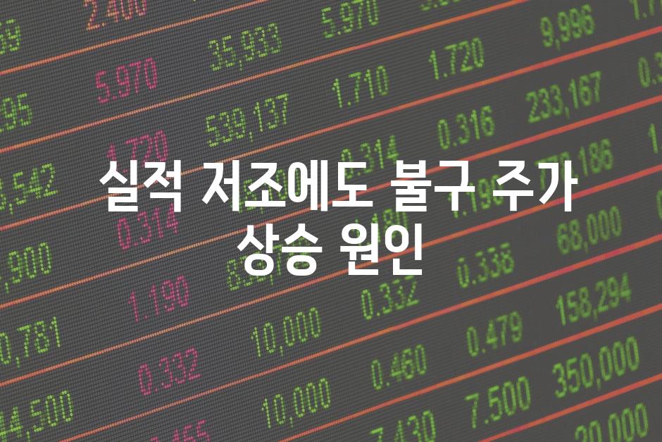  실적 저조에도 불구 주가 상승 원인