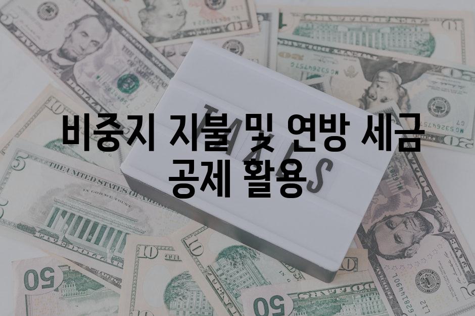  비중지 지불 및 연방 세금 공제 활용