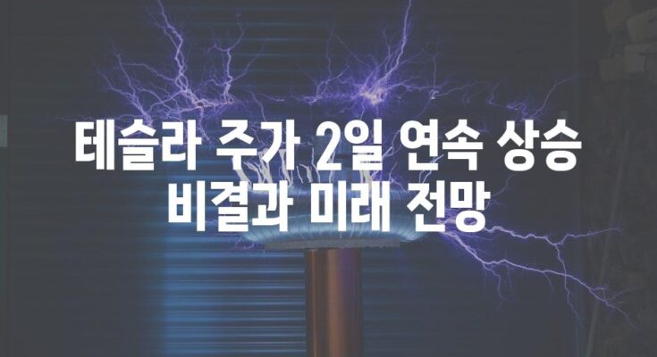 테슬라 주가 2일 연속 상승 비결과 미래 전망