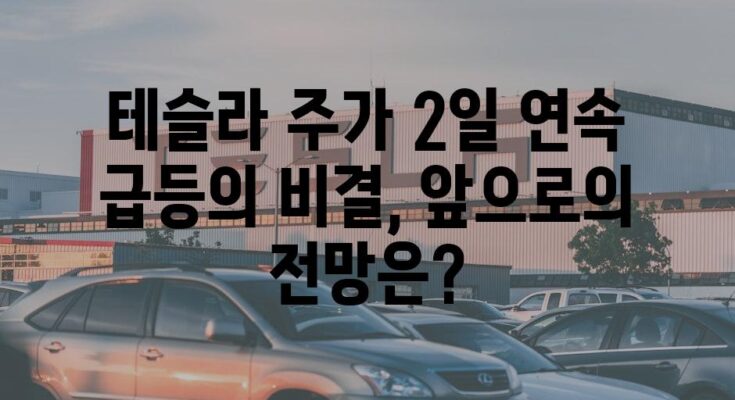 테슬라 주가 2일 연속 급등의 비결, 앞으로의 전망은?