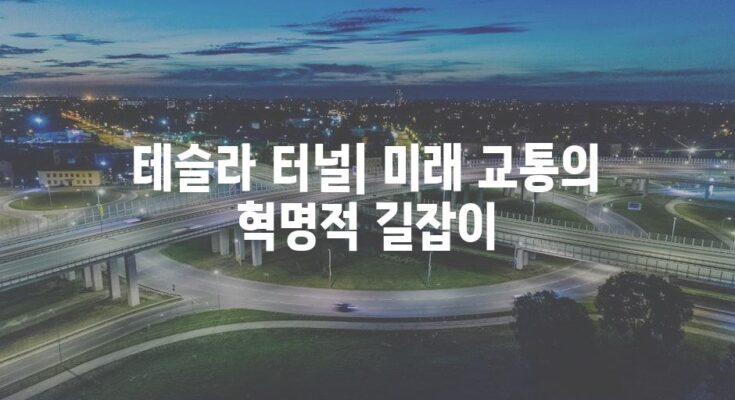 테슬라 터널| 미래 교통의 혁명적 길잡이