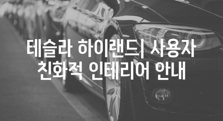 테슬라 하이랜드| 사용자 친화적 인테리어 안내