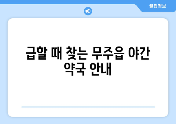 전라북도 무주군 무주읍 24시간 토요일 일요일 휴일 공휴일 야간 약국