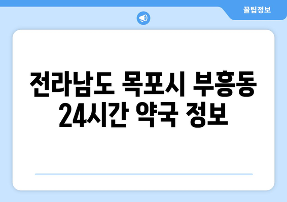 전라남도 목포시 부흥동 24시간 토요일 일요일 휴일 공휴일 야간 약국