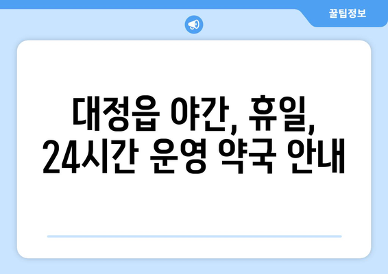 제주도 서귀포시 대정읍 24시간 토요일 일요일 휴일 공휴일 야간 약국