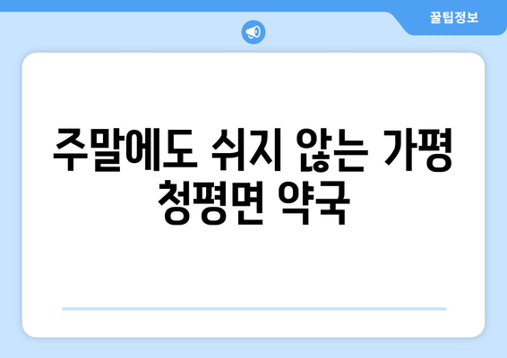 경기도 가평군 청평면 24시간 토요일 일요일 휴일 공휴일 야간 약국