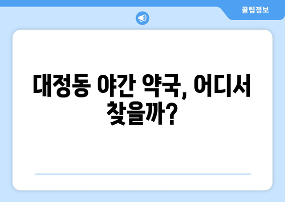 대전시 유성구 대정동 24시간 토요일 일요일 휴일 공휴일 야간 약국