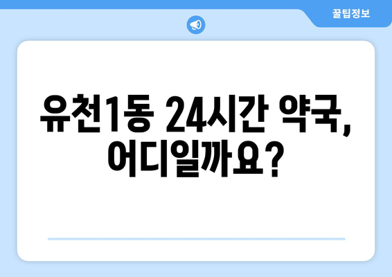 대전시 중구 유천1동 24시간 토요일 일요일 휴일 공휴일 야간 약국