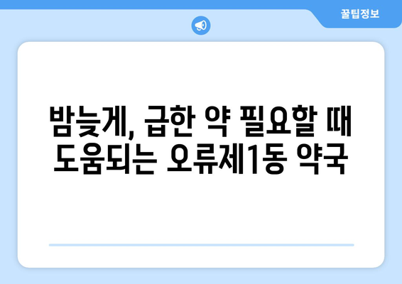 서울시 구로구 오류제1동 24시간 토요일 일요일 휴일 공휴일 야간 약국