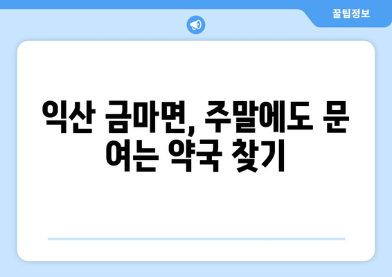 전라북도 익산시 금마면 24시간 토요일 일요일 휴일 공휴일 야간 약국