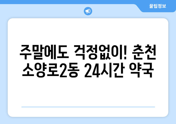 강원도 춘천시 소양로2동 24시간 토요일 일요일 휴일 공휴일 야간 약국