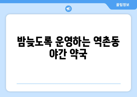 서울시 은평구 역촌동 24시간 토요일 일요일 휴일 공휴일 야간 약국