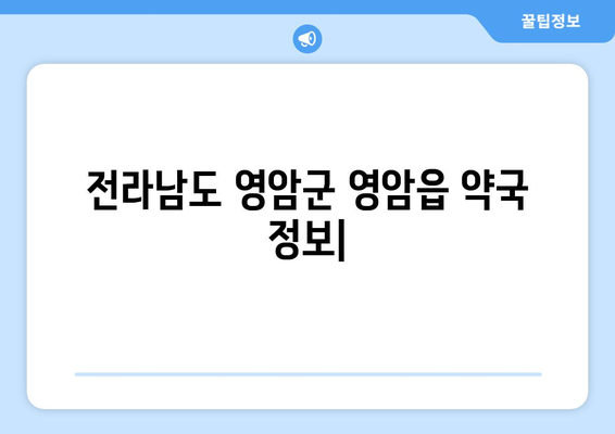 전라남도 영암군 영암읍 24시간 토요일 일요일 휴일 공휴일 야간 약국