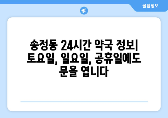 서울시 성동구 송정동 24시간 토요일 일요일 휴일 공휴일 야간 약국