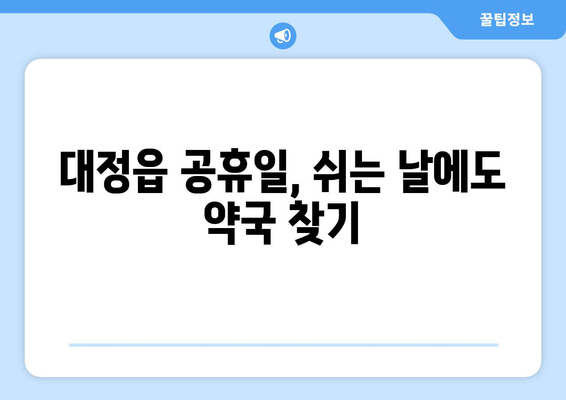 제주도 서귀포시 대정읍 24시간 토요일 일요일 휴일 공휴일 야간 약국