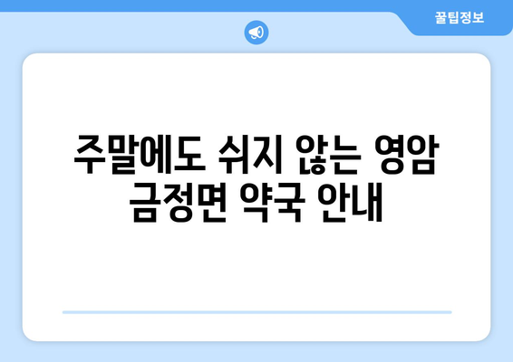 전라남도 영암군 금정면 24시간 토요일 일요일 휴일 공휴일 야간 약국