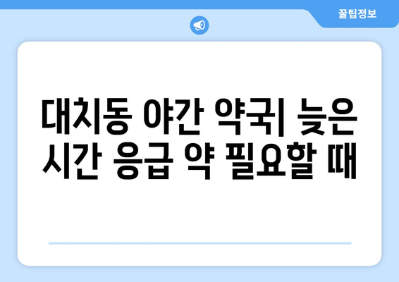 서울시 강남구 대치1동 24시간 토요일 일요일 휴일 공휴일 야간 약국