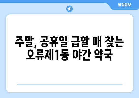 서울시 구로구 오류제1동 24시간 토요일 일요일 휴일 공휴일 야간 약국