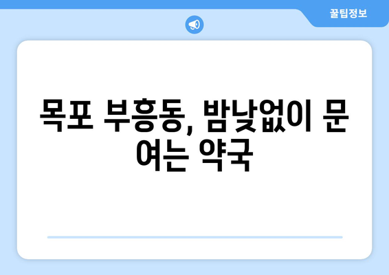 전라남도 목포시 부흥동 24시간 토요일 일요일 휴일 공휴일 야간 약국