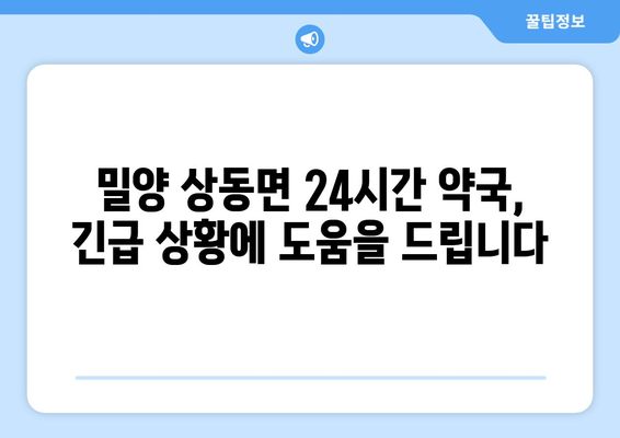 경상남도 밀양시 상동면 24시간 토요일 일요일 휴일 공휴일 야간 약국