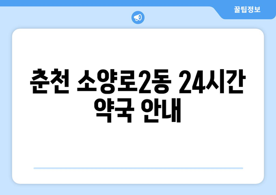 강원도 춘천시 소양로2동 24시간 토요일 일요일 휴일 공휴일 야간 약국