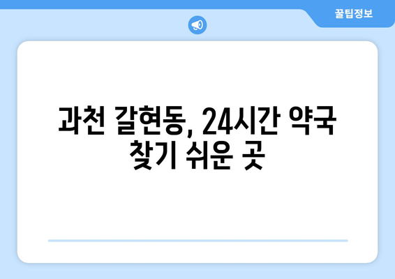 경기도 과천시 갈현동 24시간 토요일 일요일 휴일 공휴일 야간 약국