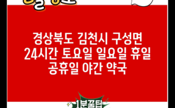 경상북도 김천시 구성면 24시간 토요일 일요일 휴일 공휴일 야간 약국