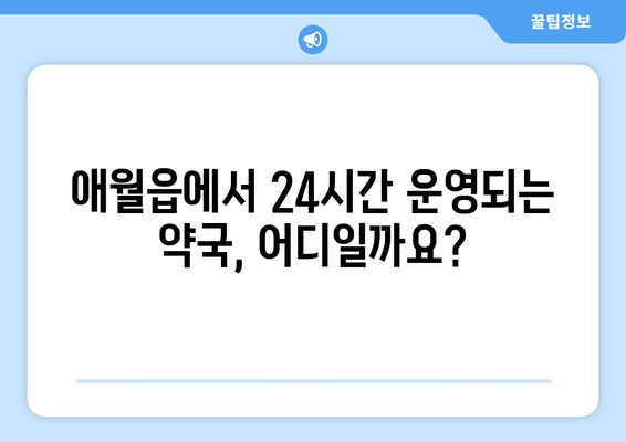 제주도 제주시 애월읍 24시간 토요일 일요일 휴일 공휴일 야간 약국