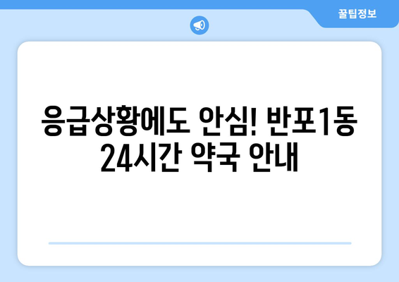 서울시 서초구 반포1동 24시간 토요일 일요일 휴일 공휴일 야간 약국