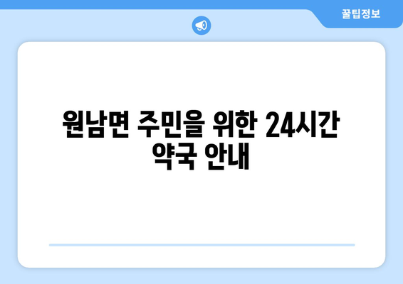 충청북도 음성군 원남면 24시간 토요일 일요일 휴일 공휴일 야간 약국