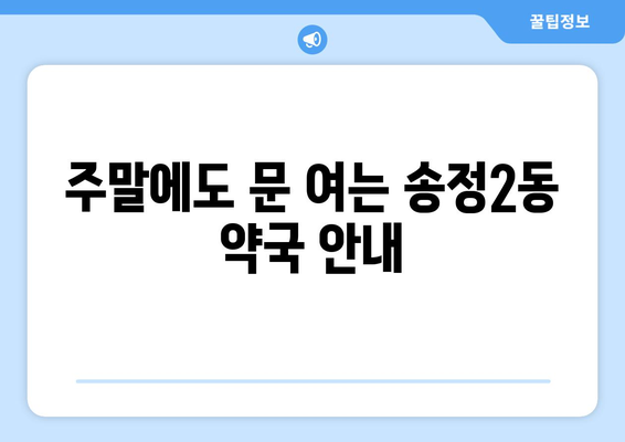 광주시 광산구 송정2동 24시간 토요일 일요일 휴일 공휴일 야간 약국