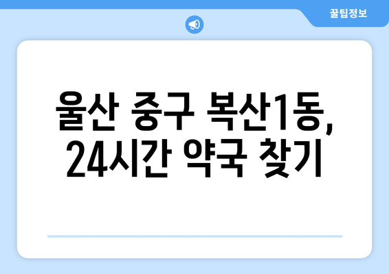 울산시 중구 복산1동 24시간 토요일 일요일 휴일 공휴일 야간 약국